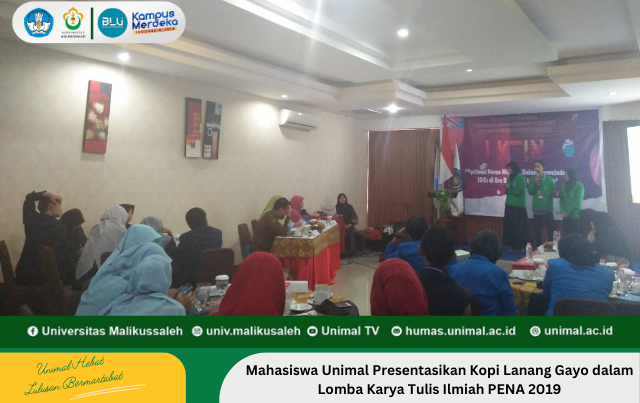 Mahasiswa Unimal Presentasikan Kopi Lanang Gayo dalam Lomba Karya Tulis Ilmiah PENA 2019